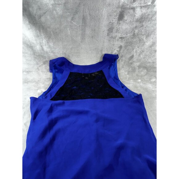 IZ Byer Women’s Large Blue Ruffle Sleeveless Blouse Tank Top Dressy Casual - Picture 7 of 11